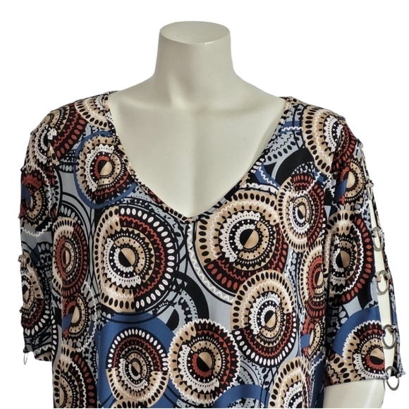 🎉CLEARANCE‼️🎉 SJS 3/4 Sleeve Abstract Print Dress Size - 1X - Picture 4 of 10